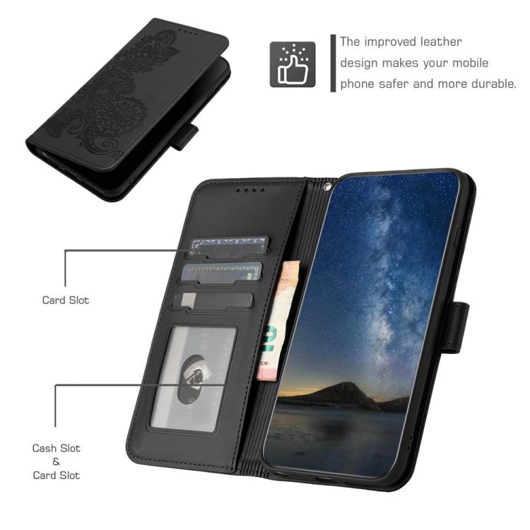 For TCL 30 XL Datura Flower Embossed Flip Leather Phone Case