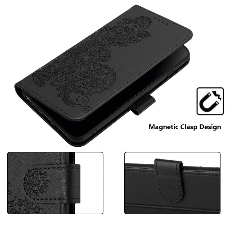 For TCL 30 XL Datura Flower Embossed Flip Leather Phone Case