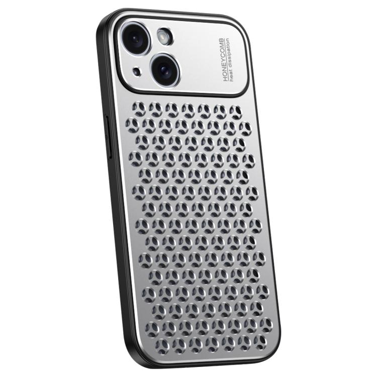 For iPhone 14 Honeycomb Radiating Alloy Phone Case