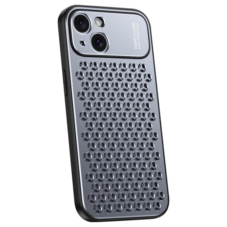 For iPhone 14 Plus Honeycomb Radiating Alloy Phone Case