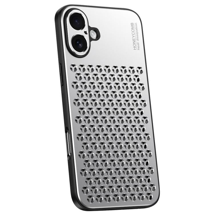 For iPhone 16 Plus Honeycomb Radiating Alloy Phone Case