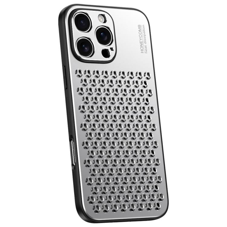 For iPhone 16 Pro Honeycomb Radiating Alloy Phone Case