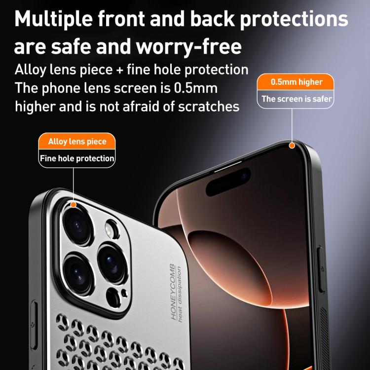 For iPhone 13 Pro Honeycomb Radiating Alloy Phone Case