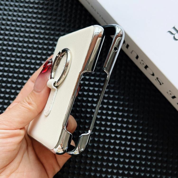 For Huawei Pura X Electroplated Plain Leather Phone Case