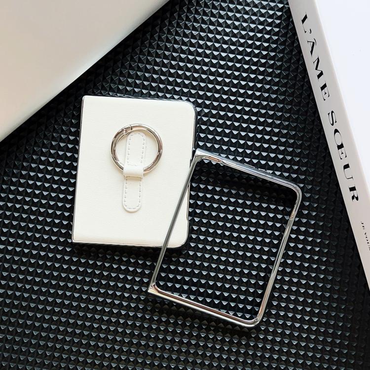 For Huawei Pura X Electroplated Plain Leather Phone Case with Ring