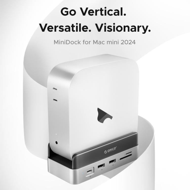 ORICO VS10 Mini Dock Desktop Expansion Multi-function Holder for Mac Mini 2024, without Memory - Silver