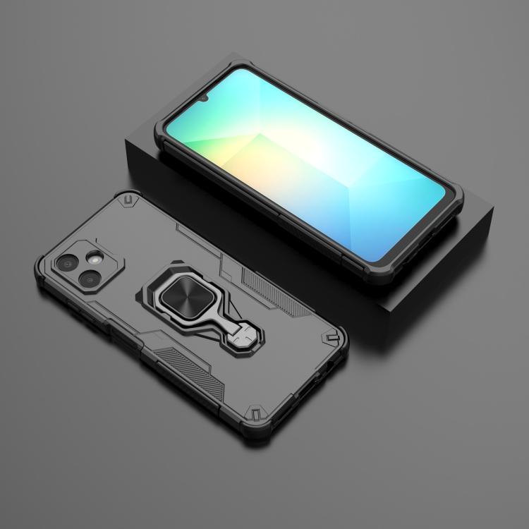 For Samsung Galaxy A06 4G Metal Kickstand TPU Hybrid PC Phone Case