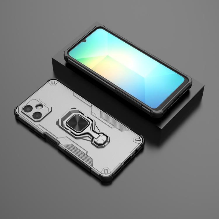 For Samsung Galaxy A06 4G Metal Kickstand TPU Hybrid PC Phone Case