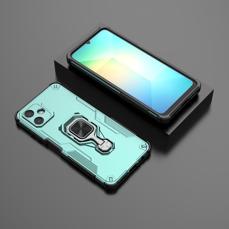 For Samsung Galaxy A06 4G Metal Kickstand TPU Hybrid PC Phone Case