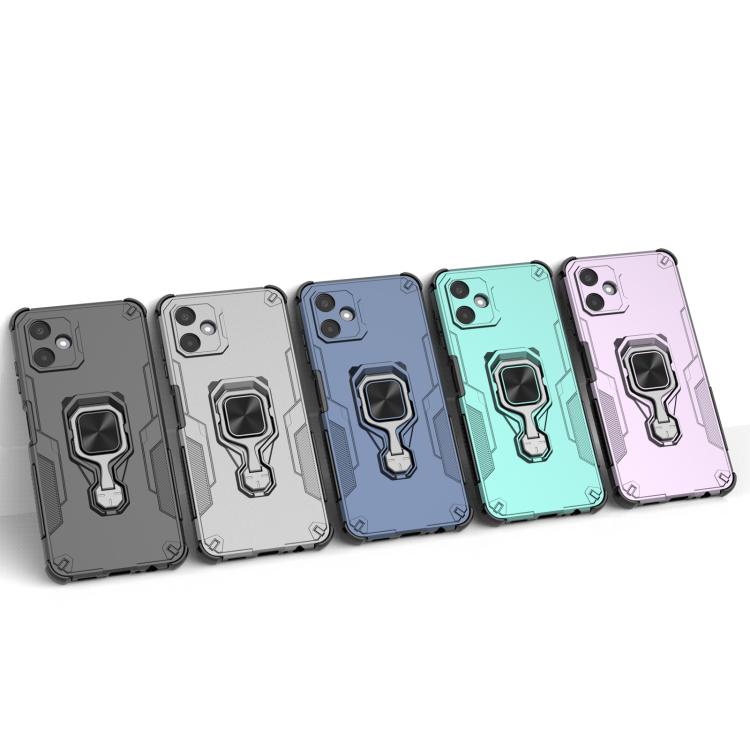 For Samsung Galaxy A06 4G Metal Kickstand TPU Hybrid PC Phone Case