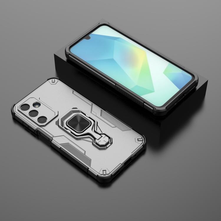 For Samsung Galaxy A16 4G Metal Kickstand TPU Hybrid PC Phone Case