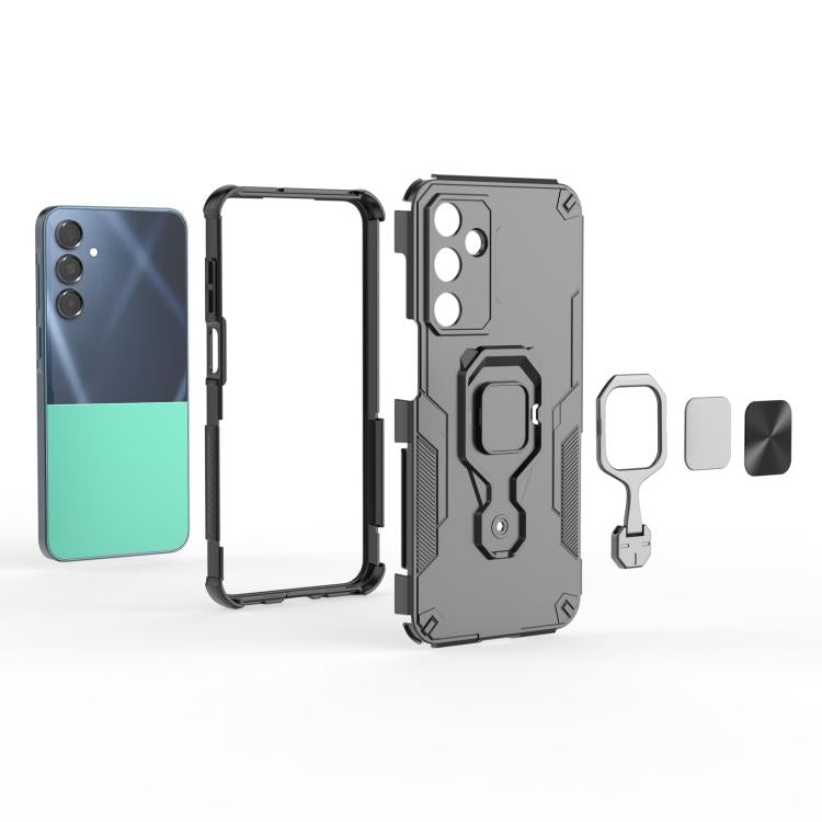 For Samsung Galaxy A16 4G Metal Kickstand TPU Hybrid PC Phone Case