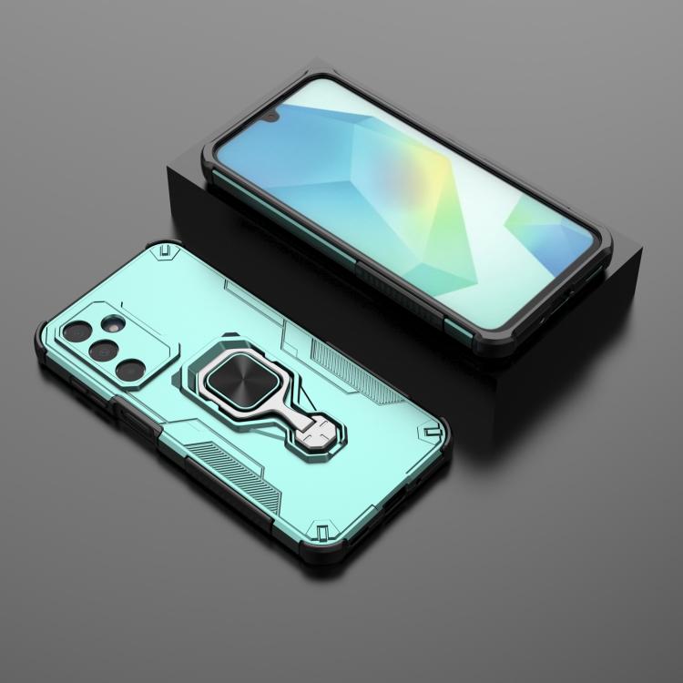 For Samsung Galaxy A16 4G Metal Kickstand TPU Hybrid PC Phone Case