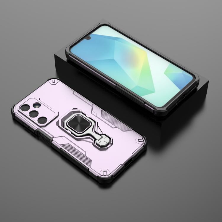 For Samsung Galaxy A16 4G Metal Kickstand TPU Hybrid PC Phone Case