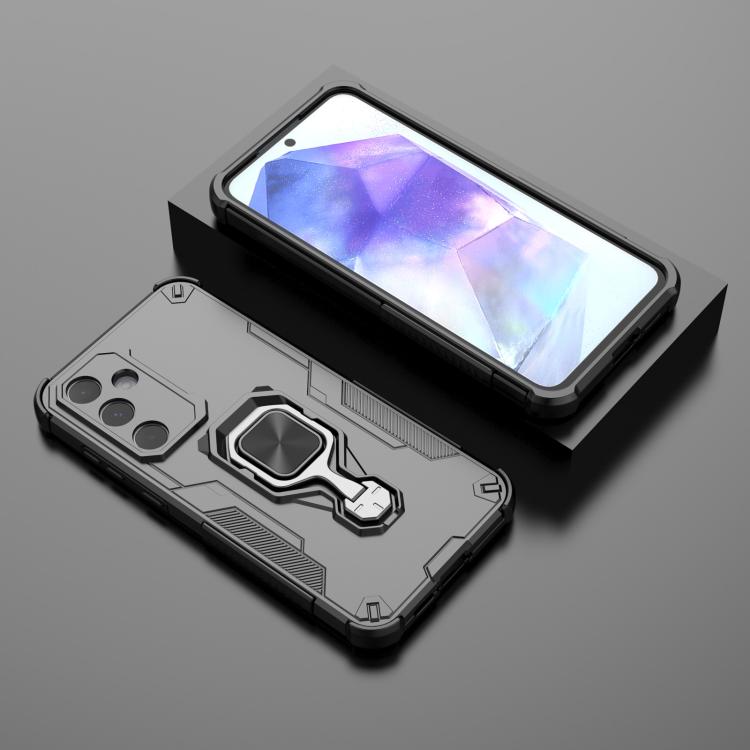 For Samsung Galaxy A55 5G Metal Kickstand TPU Hybrid PC Phone Case