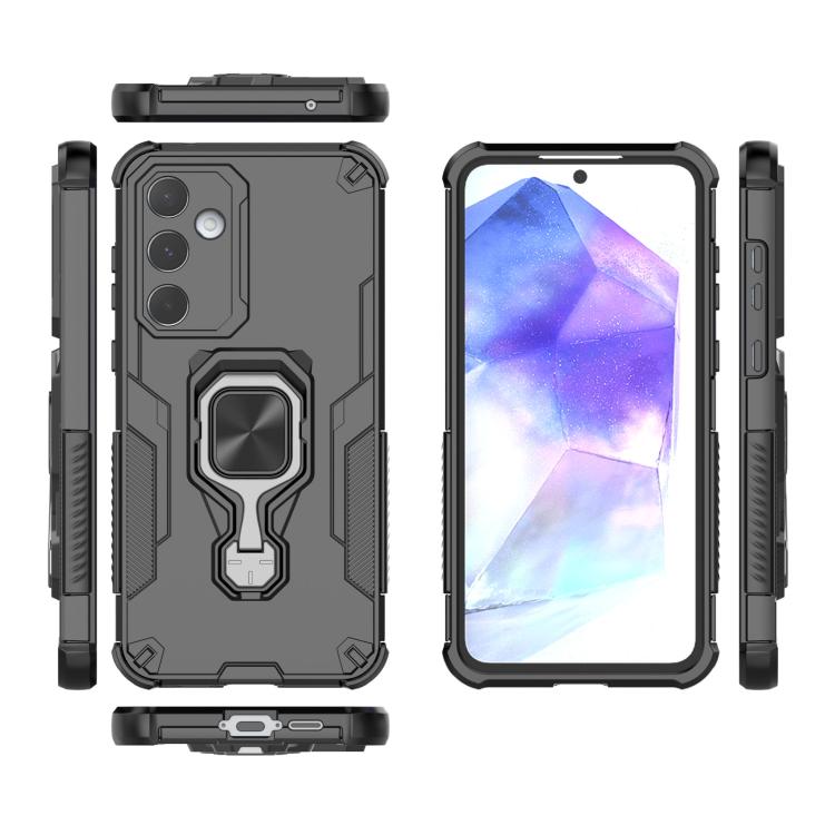 For Samsung Galaxy A55 5G Metal Kickstand TPU Hybrid PC Phone Case