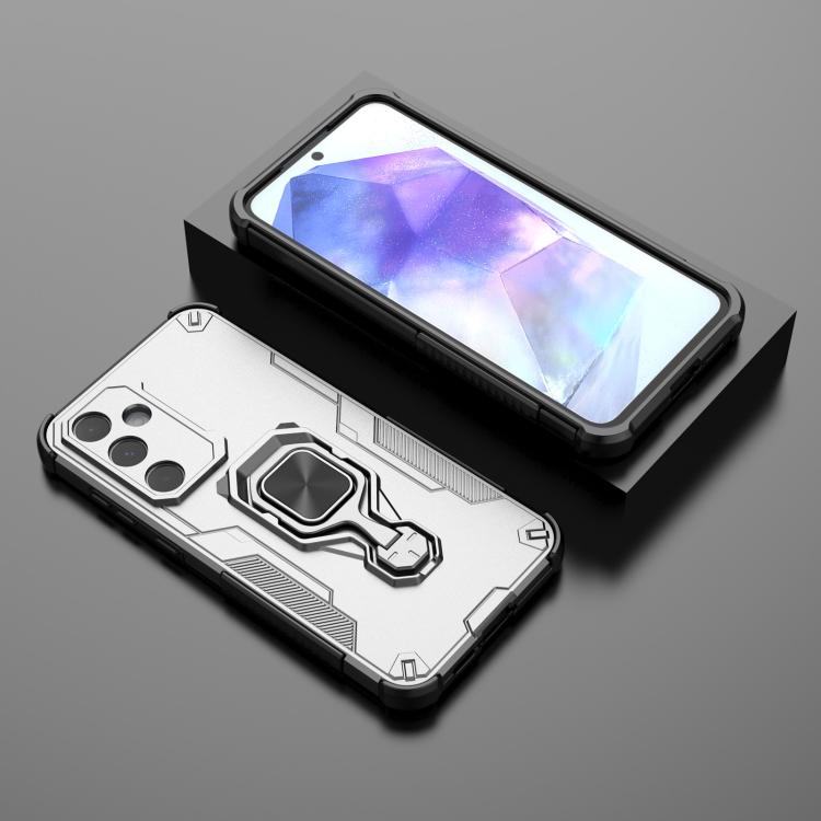 For Samsung Galaxy A55 5G Metal Kickstand TPU Hybrid PC Phone Case