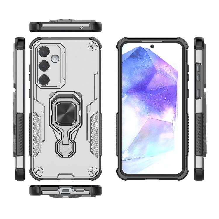 For Samsung Galaxy A55 5G Metal Kickstand TPU Hybrid PC Phone Case