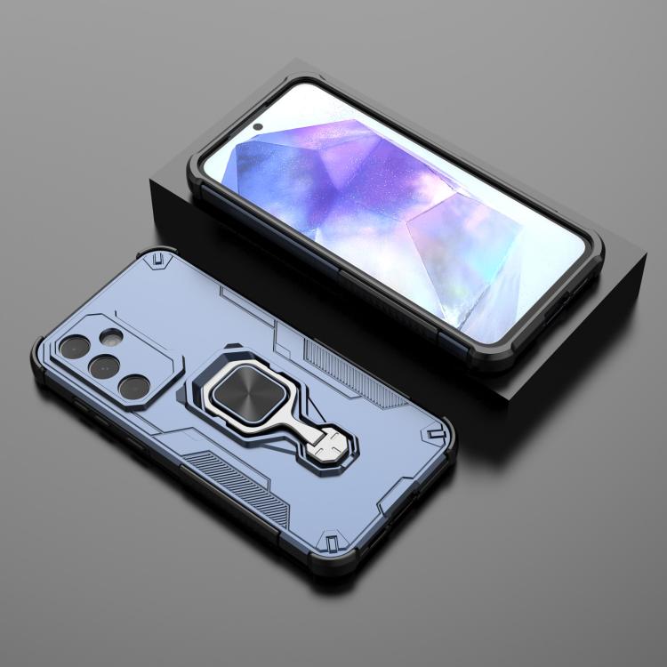 For Samsung Galaxy A55 5G Metal Kickstand TPU Hybrid PC Phone Case