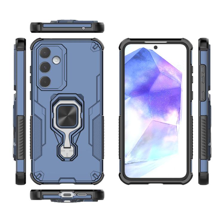 For Samsung Galaxy A55 5G Metal Kickstand TPU Hybrid PC Phone Case