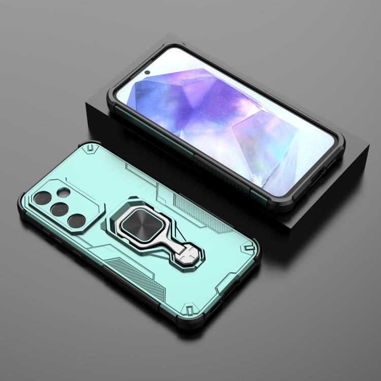 For Samsung Galaxy A55 5G Metal Kickstand TPU Hybrid PC Phone Case