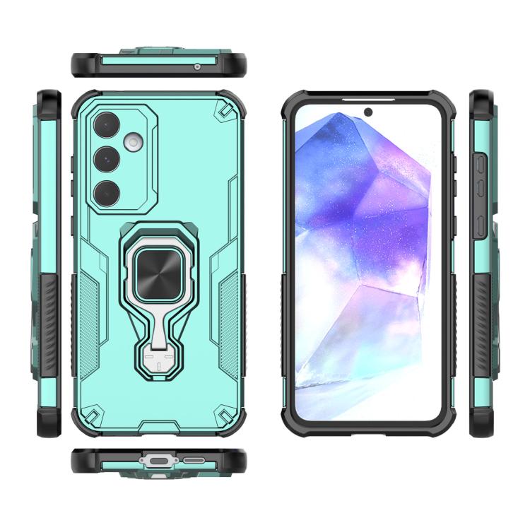 For Samsung Galaxy A55 5G Metal Kickstand TPU Hybrid PC Phone Case