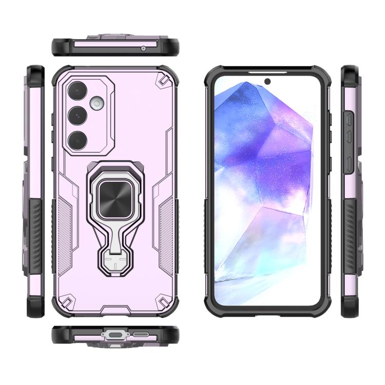 For Samsung Galaxy A55 5G Metal Kickstand TPU Hybrid PC Phone Case