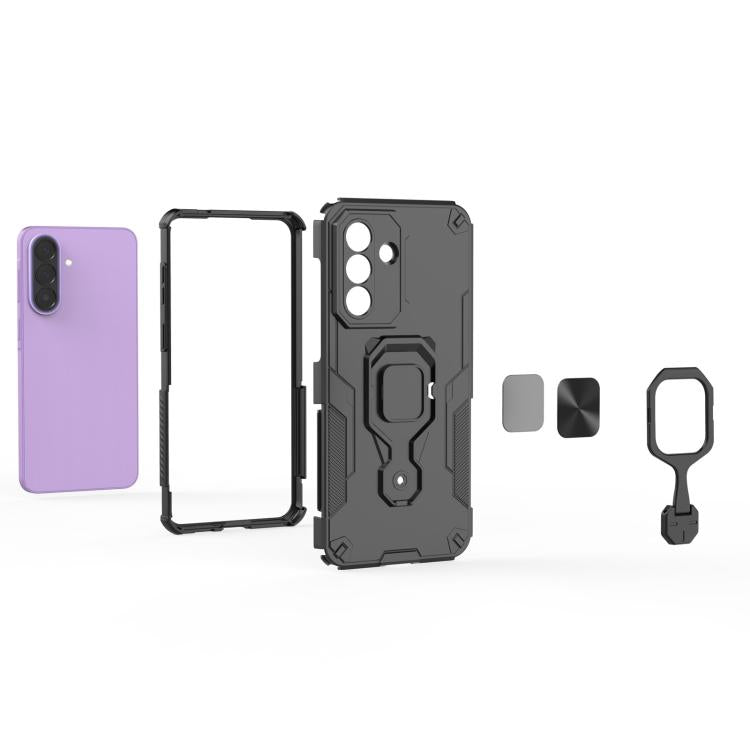 For Samsung Galaxy A57 5G Metal Kickstand TPU Hybrid PC Phone Case