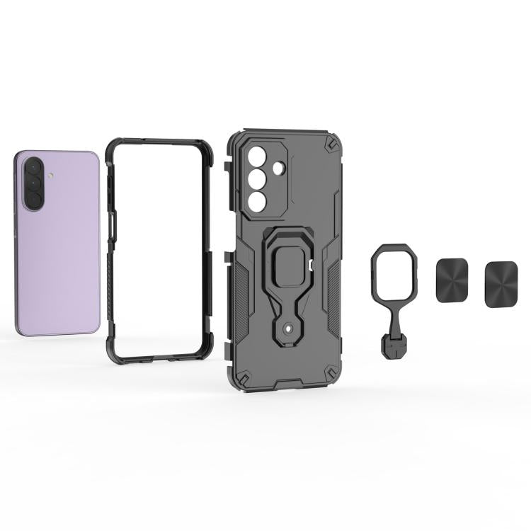 For Galaxy A27 5G Metal Kickstand TPU Hybrid PC Phone Case