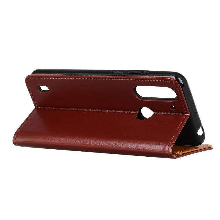 For Motorola Moto One Fusion 3-Color Pearl Texture Magnetic Buckle Horizontal Flip PU Leather Case with Card Slots & Wallet & Holder