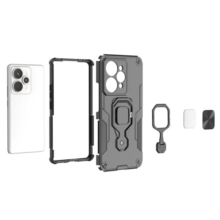 For Realme 15 Pro 5G Metal Kickstand TPU Hybrid PC Phone Case