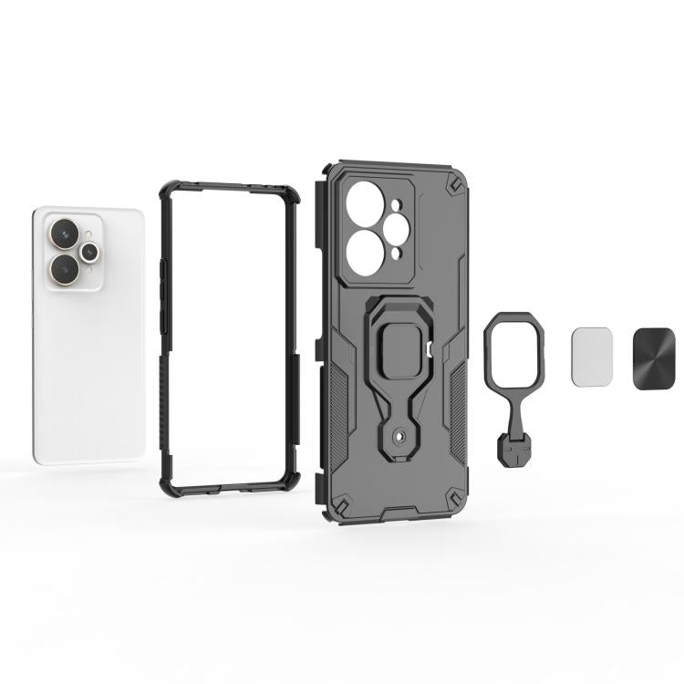 For Realme 15 5G Metal Kickstand TPU Hybrid PC Phone Case