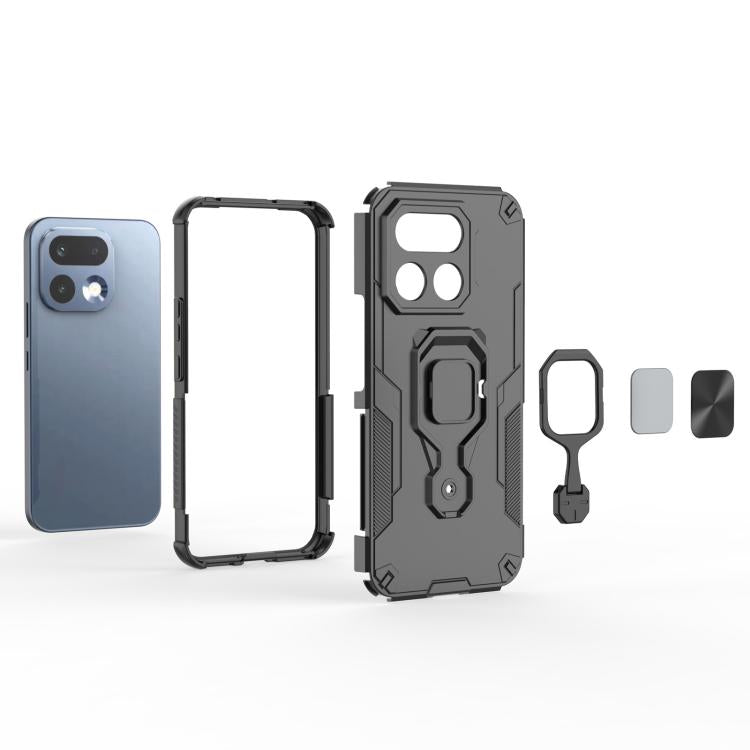 For Realme 16 Pro+ 5G Metal Kickstand TPU Hybrid PC Phone Case