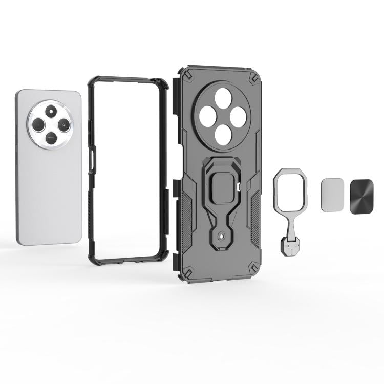 For Redmi 14C 4G Metal Kickstand TPU Hybrid PC Phone Case