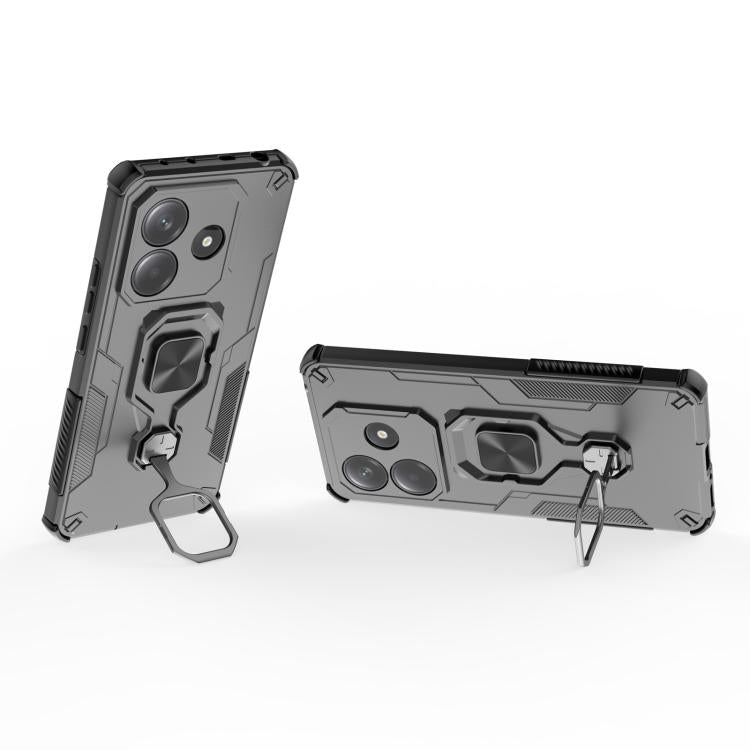 For Redmi Note 14 5G Metal Kickstand TPU Hybrid PC Phone Case