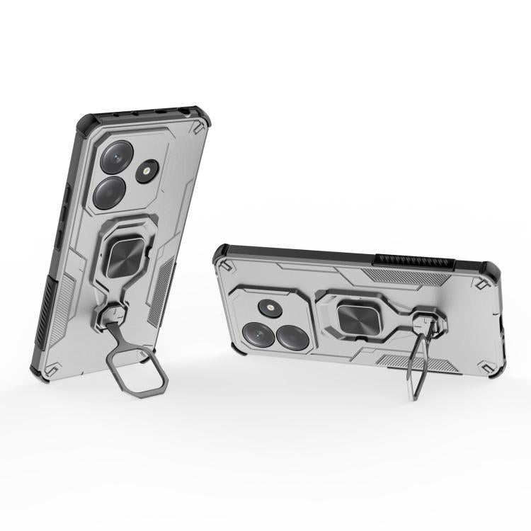 For Redmi Note 14 5G Metal Kickstand TPU Hybrid PC Phone Case