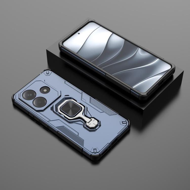 For Redmi Note 14 5G Metal Kickstand TPU Hybrid PC Phone Case