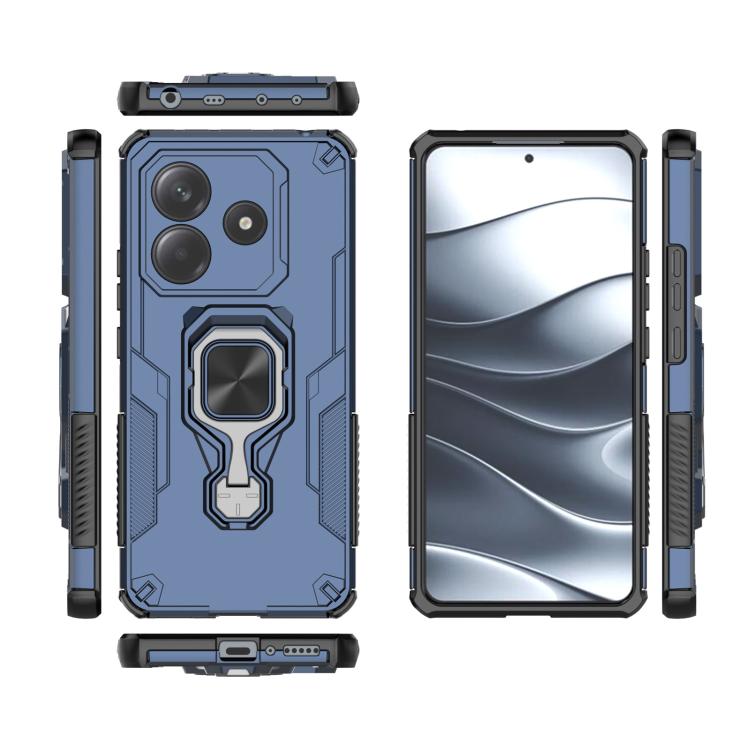 For Redmi Note 14 5G Metal Kickstand TPU Hybrid PC Phone Case