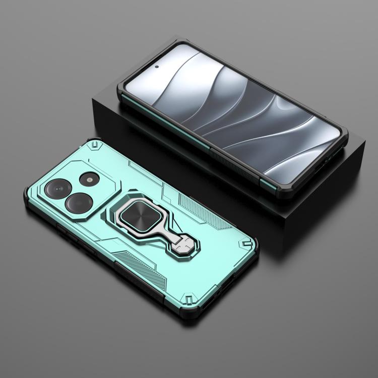 For Redmi Note 14 5G Metal Kickstand TPU Hybrid PC Phone Case