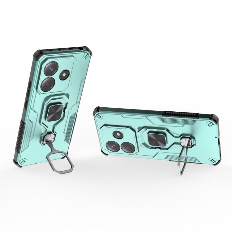 For Redmi Note 14 5G Metal Kickstand TPU Hybrid PC Phone Case