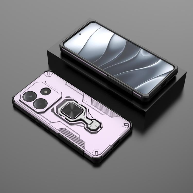 For Redmi Note 14 5G Metal Kickstand TPU Hybrid PC Phone Case