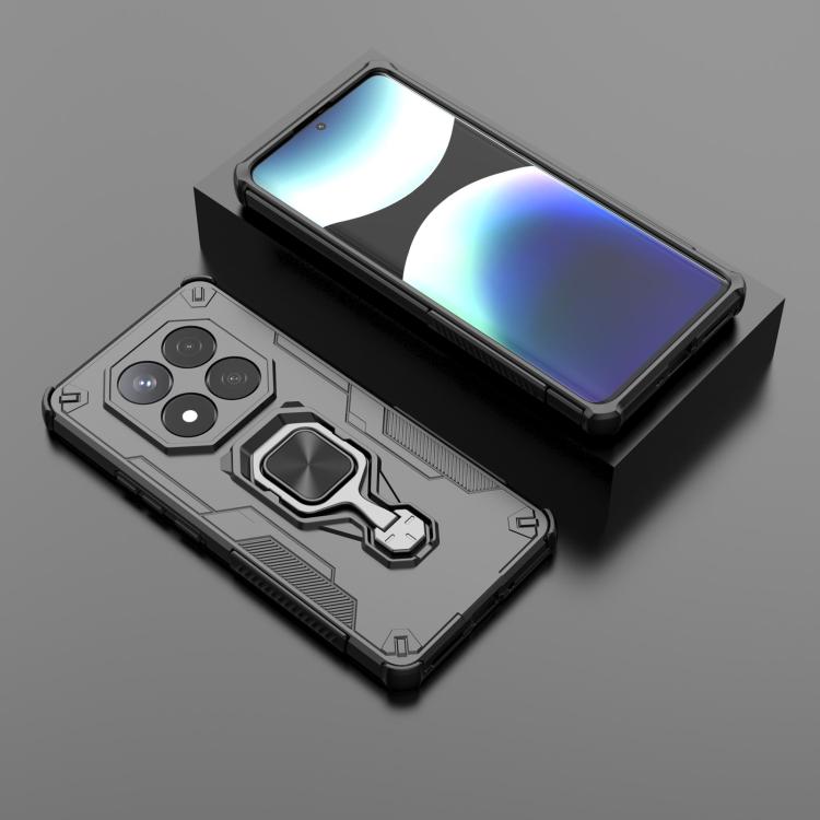 For Redmi Note 14 Pro 5G Metal Kickstand TPU Hybrid PC Phone Case