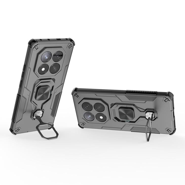 For Redmi Note 14 Pro 5G Metal Kickstand TPU Hybrid PC Phone Case
