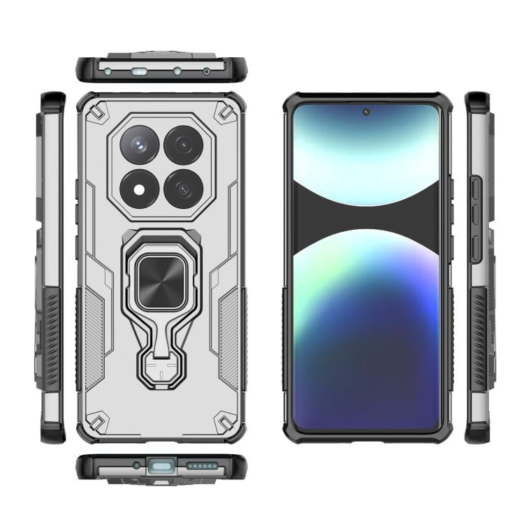 For Redmi Note 14 Pro 5G Metal Kickstand TPU Hybrid PC Phone Case