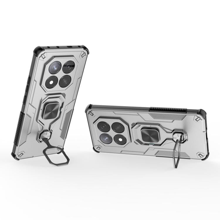 For Redmi Note 14 Pro 5G Metal Kickstand TPU Hybrid PC Phone Case