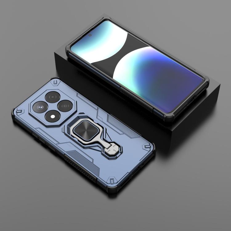 For Redmi Note 14 Pro 5G Metal Kickstand TPU Hybrid PC Phone Case