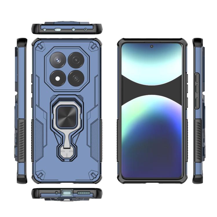 For Redmi Note 14 Pro 5G Metal Kickstand TPU Hybrid PC Phone Case