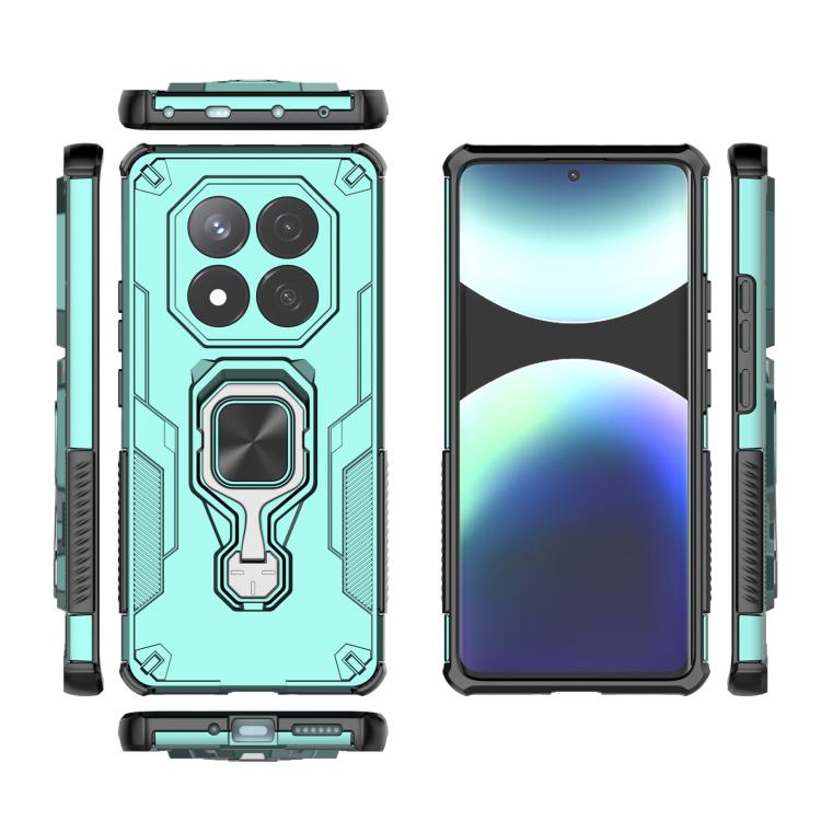 For Redmi Note 14 Pro 5G Metal Kickstand TPU Hybrid PC Phone Case