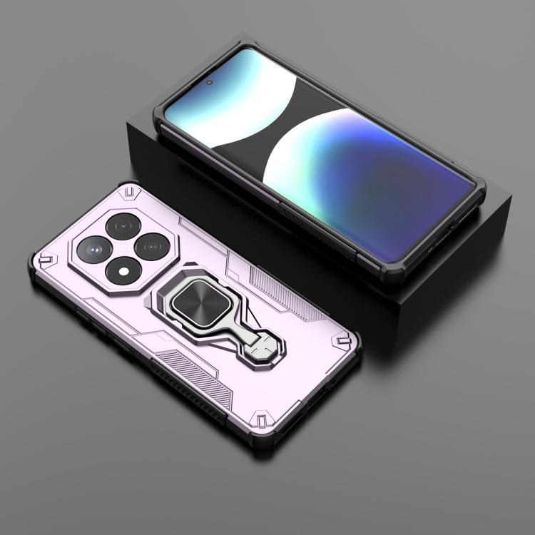 For Redmi Note 14 Pro 5G Metal Kickstand TPU Hybrid PC Phone Case