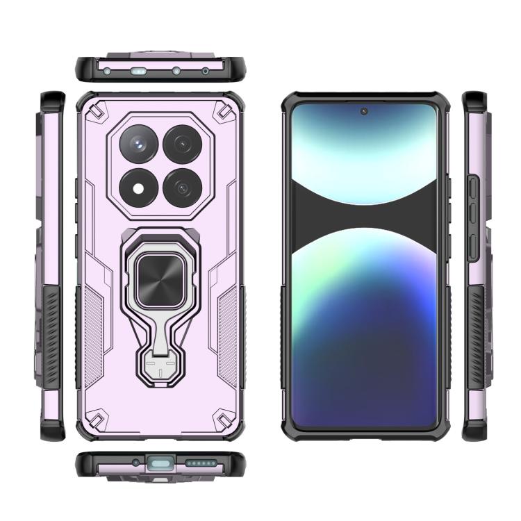 For Redmi Note 14 Pro 5G Metal Kickstand TPU Hybrid PC Phone Case